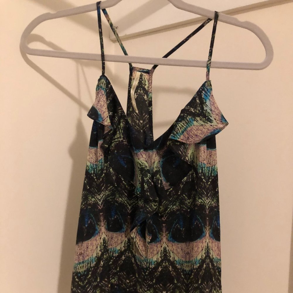 Twelfth Street by Cynthia Vincent Peacock Print Tank Top Size S